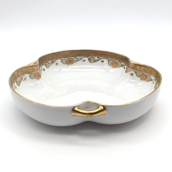 Noritake Other - Antique Noritake Morimura Nippon Scalloped Dish with Moriage Gilding and Handles